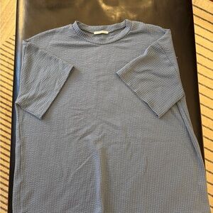 Timing blue ribbed women’s tshirt